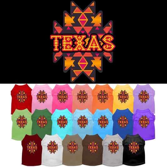 Pet Dog & Cat Screen Printed Shirt for Small to Medium Pets (Sizes XS-XL), "Texas Navajo Tribal"