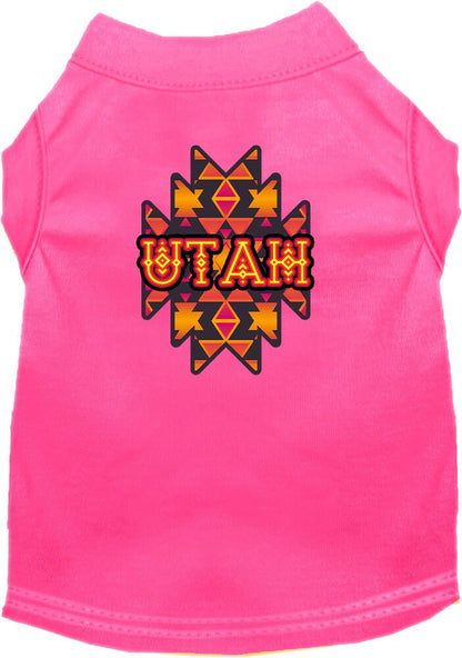 Pet Dog & Cat Screen Printed Shirt for Small to Medium Pets (Sizes XS-XL), "Utah Navajo Tribal"