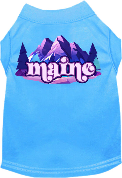 Pet Dog & Cat Screen Printed Shirt, "Maine Alpine Pawscape"