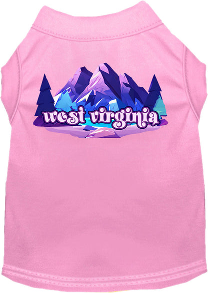 Pet Dog & Cat Screen Printed Shirt, "West Virginia Alpine Pawscape"