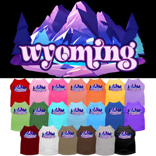 Pet Dog & Cat Screen Printed Shirt, &quot;Wyoming Alpine Pawscape&quot;