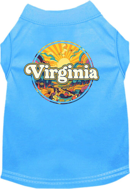 Pet Dog & Cat Screen Printed Shirt, "Virginia Trippy Peaks"