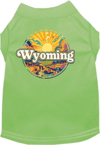 Pet Dog & Cat Screen Printed Shirt, "Wyoming Trippy Peaks"
