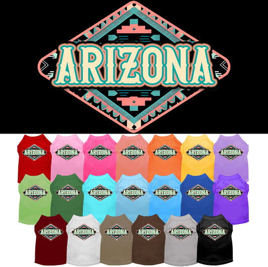 Pet Dog & Cat Screen Printed Shirt for Small to Medium Pets (Sizes XS-XL), &quot;Arizona Peach Aztec&quot;