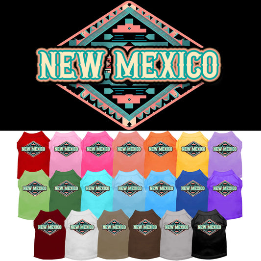 Pet Dog & Cat Screen Printed Shirt for Medium to Large Pets (Sizes 2XL-6XL), &quot;New Mexico Peach Aztec&quot;