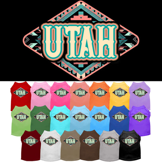 Pet Dog & Cat Screen Printed Shirt for Small to Medium Pets (Sizes XS-XL), &quot;Utah Peach Aztec&quot;