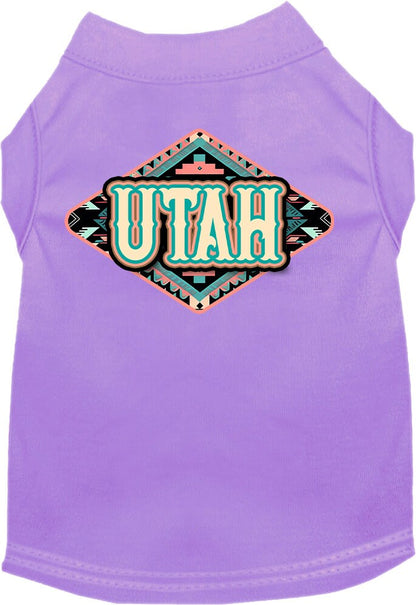 Pet Dog & Cat Screen Printed Shirt for Small to Medium Pets (Sizes XS-XL), "Utah Peach Aztec"