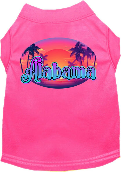 Pet Dog & Cat Screen Printed Shirt for Small to Medium Pets (Sizes XS-XL), "Alabama Classic Beach"
