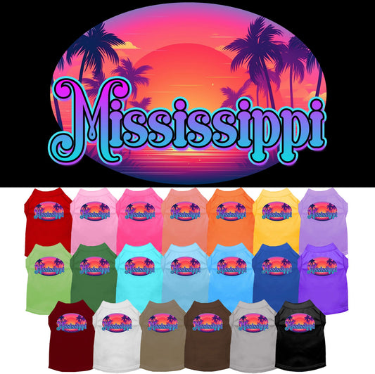Pet Dog & Cat Screen Printed Shirt for Medium to Large Pets (Sizes 2XL-6XL), &quot;Mississippi Classic Beach&quot;
