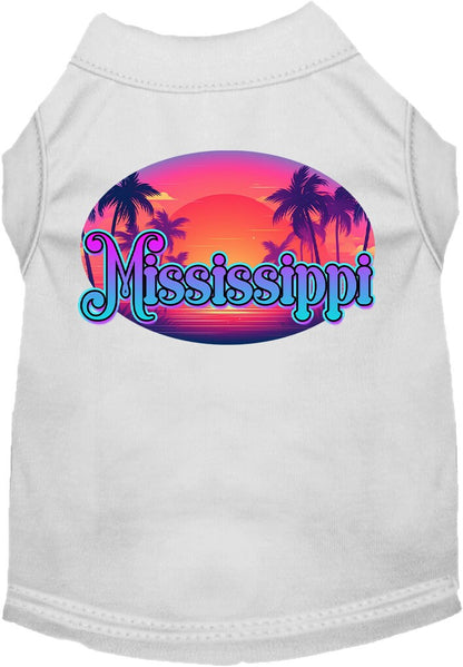 Pet Dog & Cat Screen Printed Shirt for Small to Medium Pets (Sizes XS-XL), "Mississippi Classic Beach"