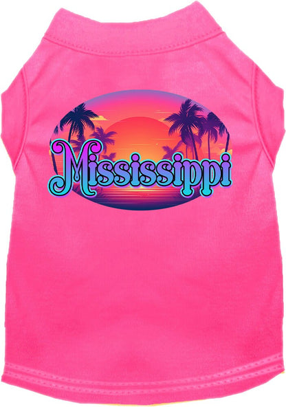 Pet Dog & Cat Screen Printed Shirt for Small to Medium Pets (Sizes XS-XL), "Mississippi Classic Beach"