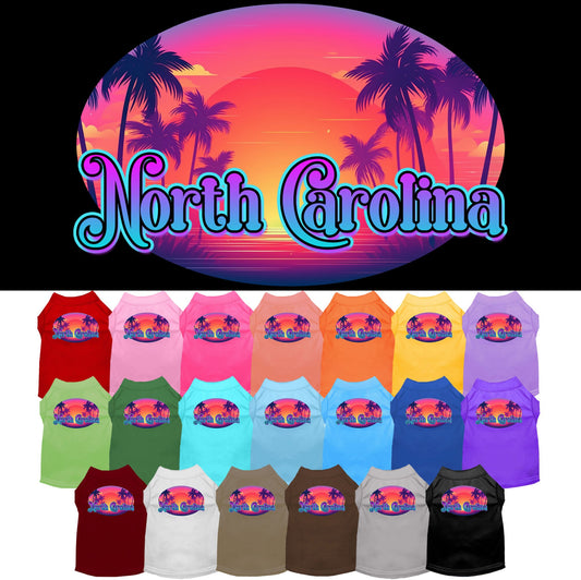 Pet Dog & Cat Screen Printed Shirt for Medium to Large Pets (Sizes 2XL-6XL), &quot;North Carolina Classic Beach&quot;