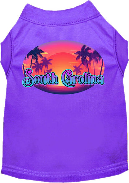 Pet Dog & Cat Screen Printed Shirt for Small to Medium Pets (Sizes XS-XL), "South Carolina Classic Beach"