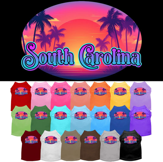 Pet Dog & Cat Screen Printed Shirt for Small to Medium Pets (Sizes XS-XL), &quot;South Carolina Classic Beach&quot;