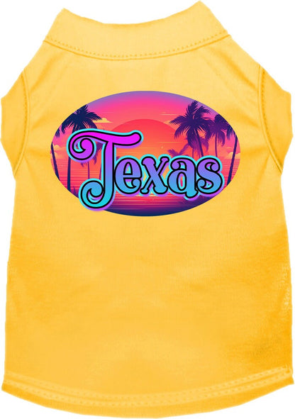 Pet Dog & Cat Screen Printed Shirt for Small to Medium Pets (Sizes XS-XL), "Texas Classic Beach"