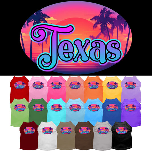 Pet Dog & Cat Screen Printed Shirt for Small to Medium Pets (Sizes XS-XL), &quot;Texas Classic Beach&quot;