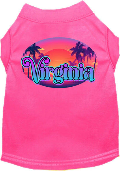Pet Dog & Cat Screen Printed Shirt for Small to Medium Pets (Sizes XS-XL), "Virginia Classic Beach"