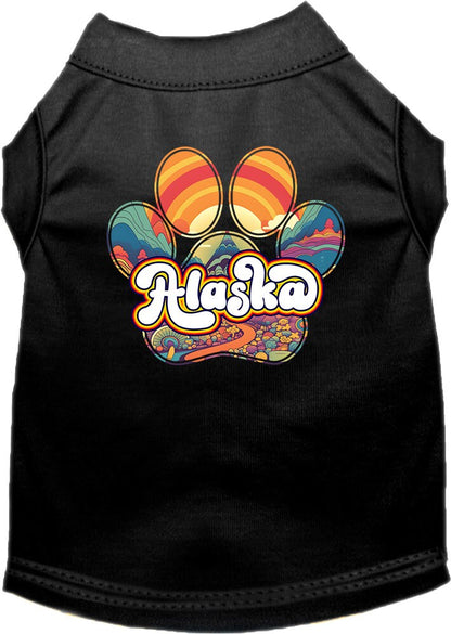 Pet Dog & Cat Screen Printed Shirt for Small to Medium Pets (Sizes XS-XL), "Alaska Groovy Summit"