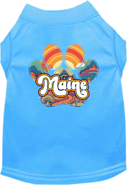 Pet Dog & Cat Screen Printed Shirt for Small to Medium Pets (Sizes XS-XL), "Maine Groovy Summit"