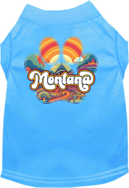 Pet Dog & Cat Screen Printed Shirt for Small to Medium Pets (Sizes XS-XL), "Montana Groovy Summit""