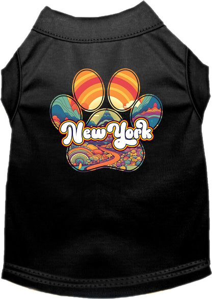 Pet Dog & Cat Screen Printed Shirt for Medium to Large Pets (Sizes 2XL-6XL), "New York Groovy Summit"