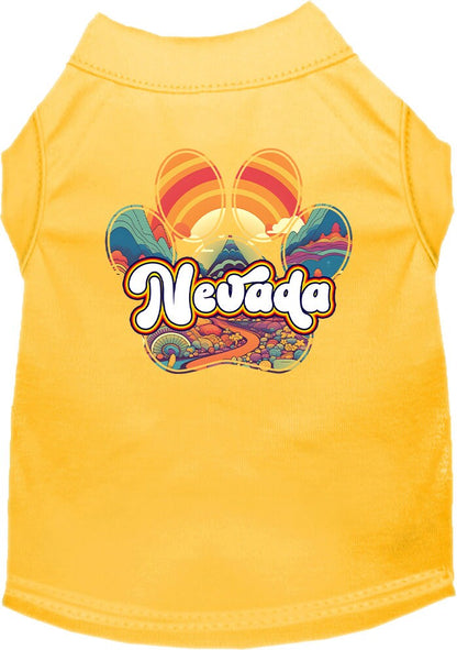 Pet Dog & Cat Screen Printed Shirt for Small to Medium Pets (Sizes XS-XL), "Nevada Groovy Summit"