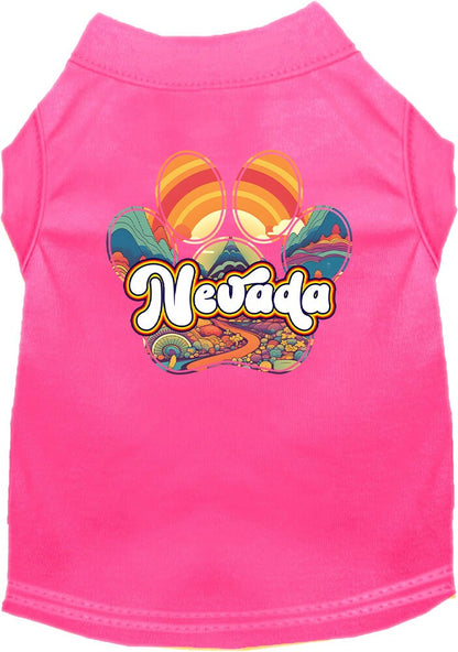 Pet Dog & Cat Screen Printed Shirt for Small to Medium Pets (Sizes XS-XL), "Nevada Groovy Summit"