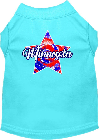 Pet Dog & Cat Screen Printed Shirt for Small to Medium Pets (Sizes XS-XL), "Minnesota Patriotic Tie Dye"
