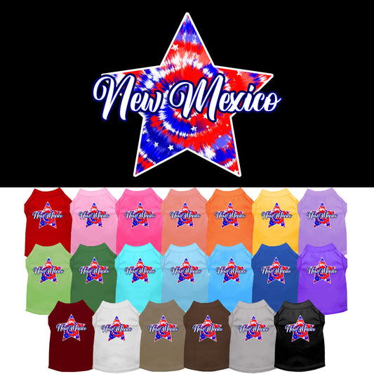 Pet Dog & Cat Screen Printed Shirt for Small to Medium Pets (Sizes XS-XL), &quot;New Mexico Patriotic Tie Dye&quot;