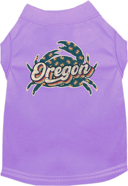 Pet Dog & Cat Screen Printed Shirt for Small to Medium Pets (Sizes XS-XL), "Oregon Retro Crabs"