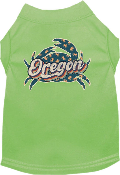 Pet Dog & Cat Screen Printed Shirt for Small to Medium Pets (Sizes XS-XL), "Oregon Retro Crabs"