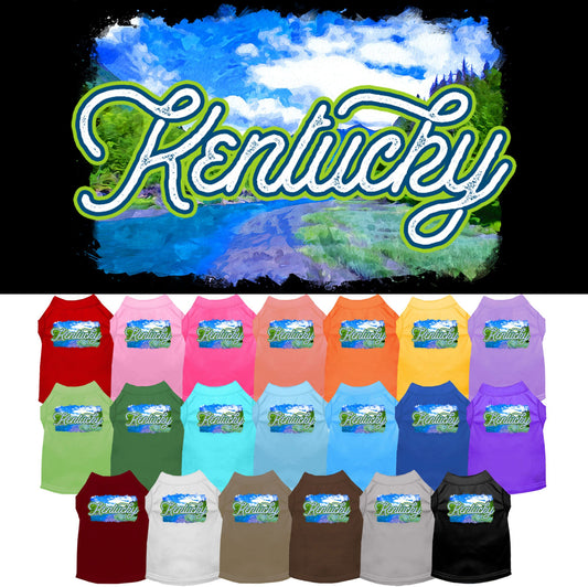 Pet Dog & Cat Screen Printed Shirt for Small to Medium Pets (Sizes XS-XL), &quot;Kentucky Summer&quot;