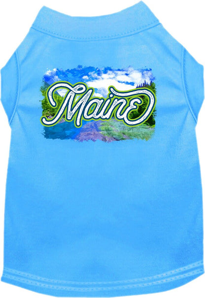 Pet Dog & Cat Screen Printed Shirt for Small to Medium Pets (Sizes XS-XL), "Maine Summer"