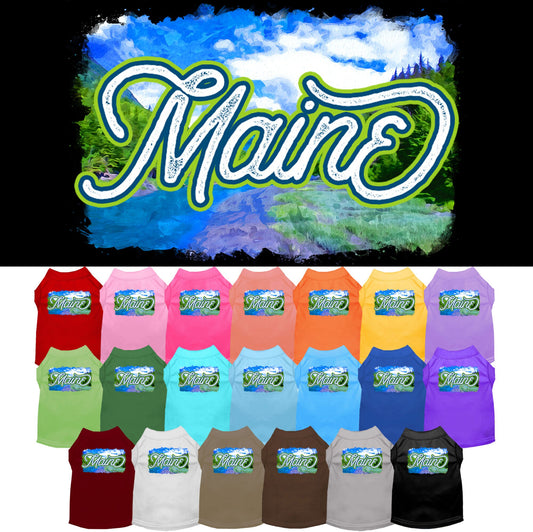 Pet Dog & Cat Screen Printed Shirt for Small to Medium Pets (Sizes XS-XL), &quot;Maine Summer&quot;