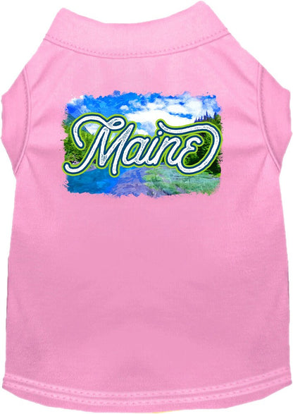 Pet Dog & Cat Screen Printed Shirt for Small to Medium Pets (Sizes XS-XL), "Maine Summer"
