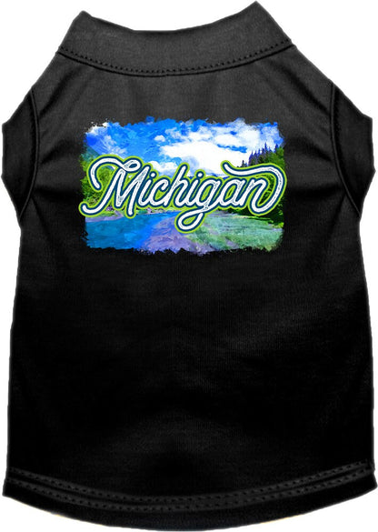 Pet Dog & Cat Screen Printed Shirt for Medium to Large Pets (Sizes 2XL-6XL), "Michigan Summer"