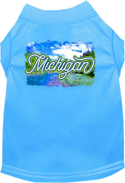 Pet Dog & Cat Screen Printed Shirt for Medium to Large Pets (Sizes 2XL-6XL), "Michigan Summer"