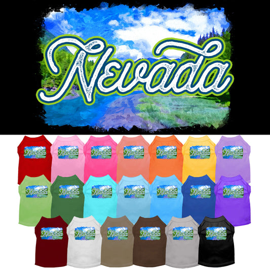 Pet Dog & Cat Screen Printed Shirt for Medium to Large Pets (Sizes 2XL-6XL), &quot;Nevada Summer&quot;