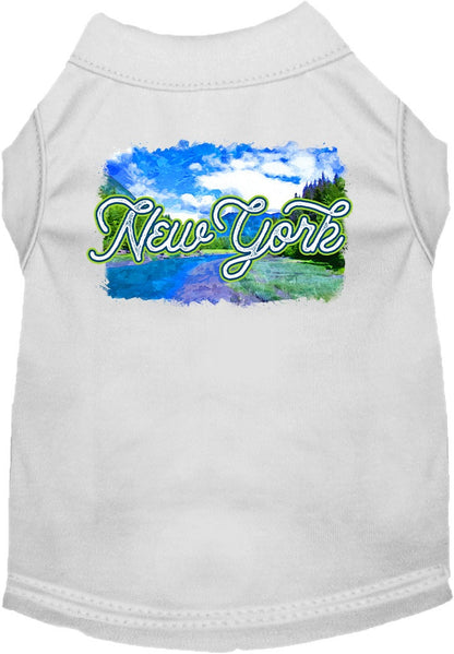 Pet Dog & Cat Screen Printed Shirt for Small to Medium Pets (Sizes XS-XL), "New York Summer"