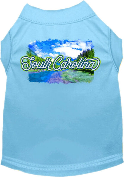 Pet Dog & Cat Screen Printed Shirt for Small to Medium Pets (Sizes XS-XL), "South Carolina Summer"
