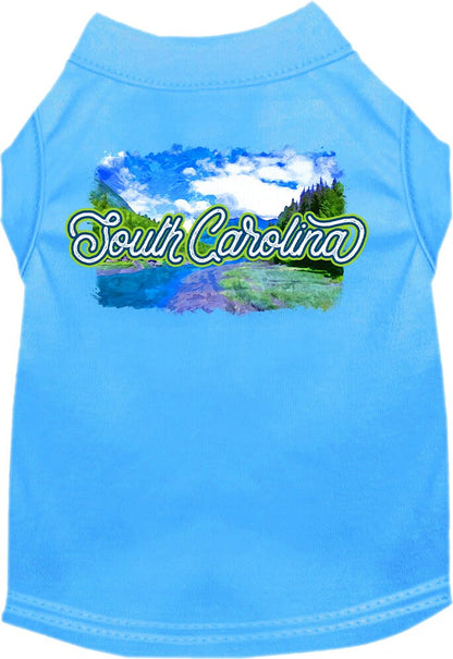 Pet Dog & Cat Screen Printed Shirt for Medium to Large Pets (Sizes 2XL-6XL), "South Carolina Summer"