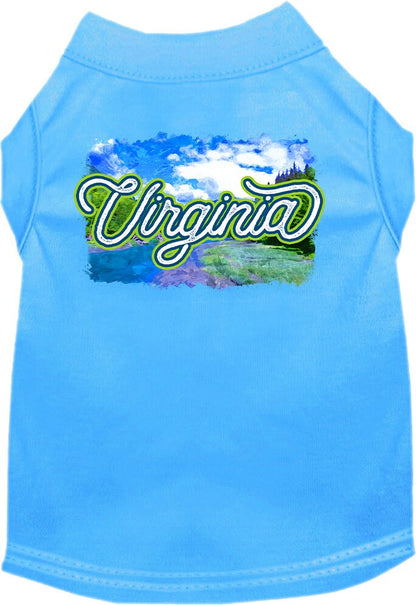 Pet Dog & Cat Screen Printed Shirt for Small to Medium Pets (Sizes XS-XL), "Virginia Summer"