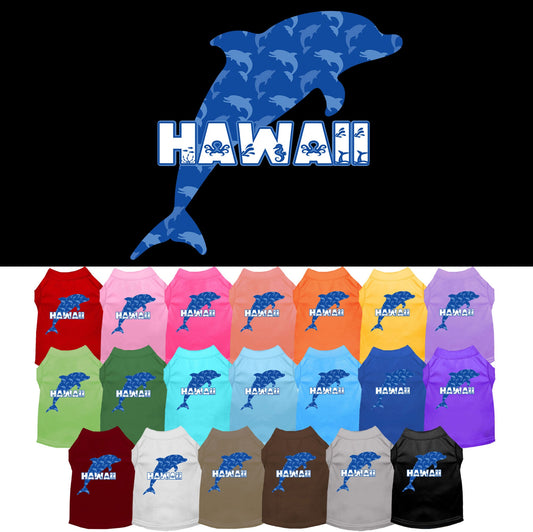 Pet Dog & Cat Screen Printed Shirt for Medium to Large Pets (Sizes 2XL-6XL), &quot;Hawaii Blue Dolphins&quot;