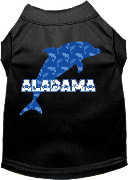 Pet Dog & Cat Screen Printed Shirt for Small to Medium Pets (Sizes XS-XL), "Alabama Blue Dolphins"
