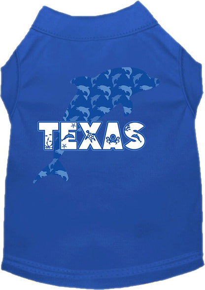 Pet Dog & Cat Screen Printed Shirt for Small to Medium Pets (Sizes XS-XL), "Texas Blue Dolphins"