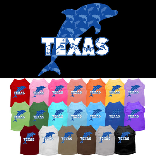 Pet Dog & Cat Screen Printed Shirt for Small to Medium Pets (Sizes XS-XL), &quot;Texas Blue Dolphins&quot;