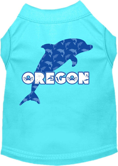 Pet Dog & Cat Screen Printed Shirt for Small to Medium Pets (Sizes XS-XL), "Oregon Blue Dolphins"