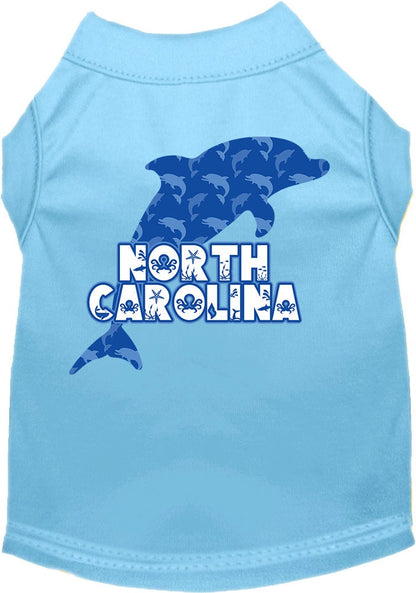 Pet Dog & Cat Screen Printed Shirt for Small to Medium Pets (Sizes XS-XL), "North Carolina Blue Dolphins"