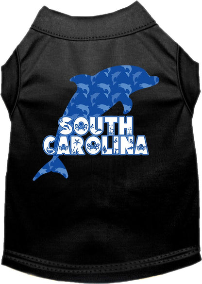Pet Dog & Cat Screen Printed Shirt for Small to Medium Pets (Sizes XS-XL), "South Carolina Blue Dolphins"
