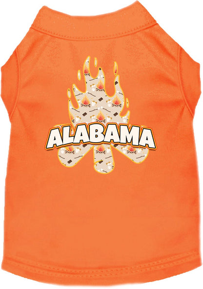 Pet Dog & Cat Screen Printed Shirt for Small to Medium Pets (Sizes XS-XL), "Alabama Around The Campfire"